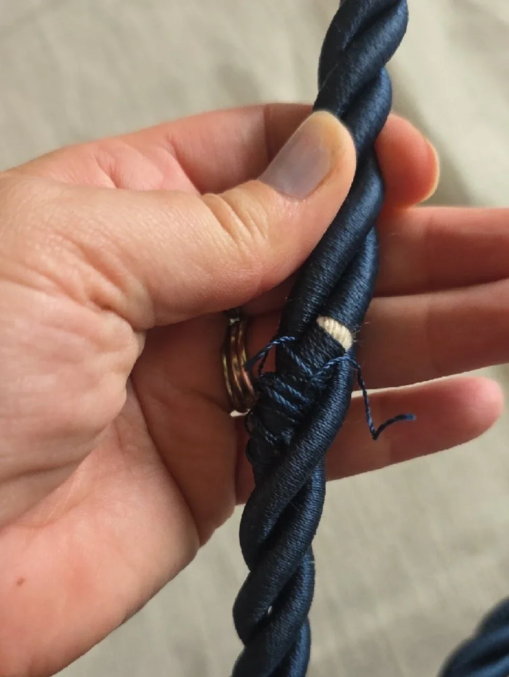 Navy Blue Decorative Tassel Rope Tieback
